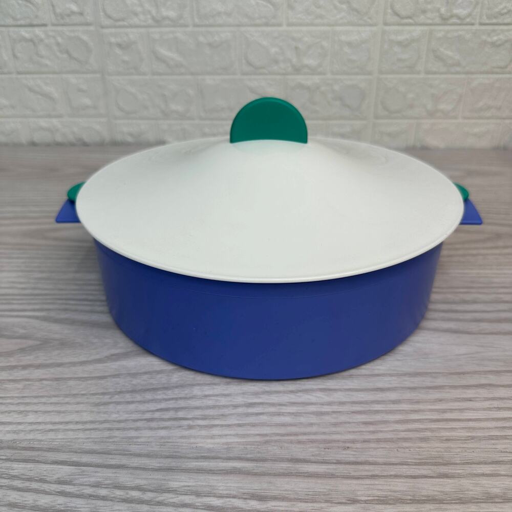 Tupperware 3 Piece Rice Veggie Microwave Microsteamer White Teal Purple 3066A-3